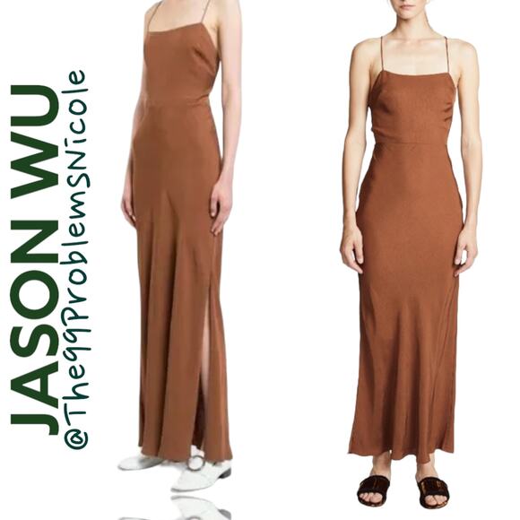 Jason Wu Terracotta Cocktail Maxi Dress - Picture 1 of 8
